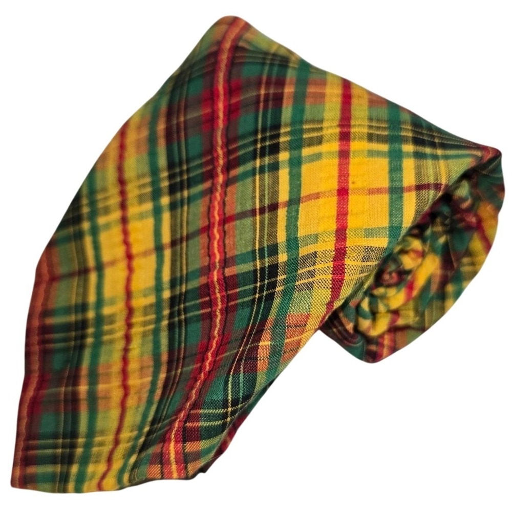 VINTAGE‎ Bert Pulitzer Co Yellow/Red/Green Men's Tie All Cotton